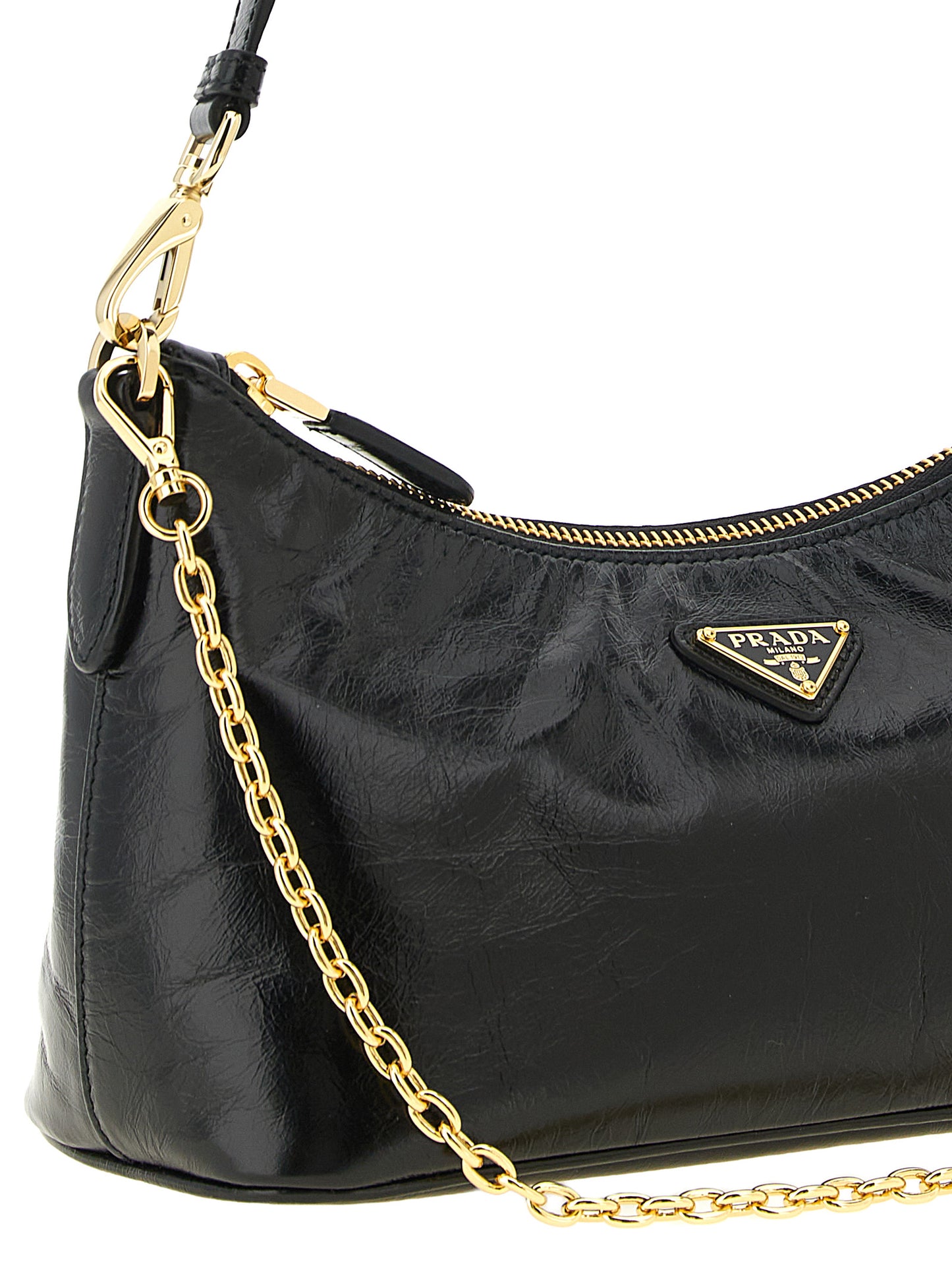 Black Calfskin Shoulder Bag