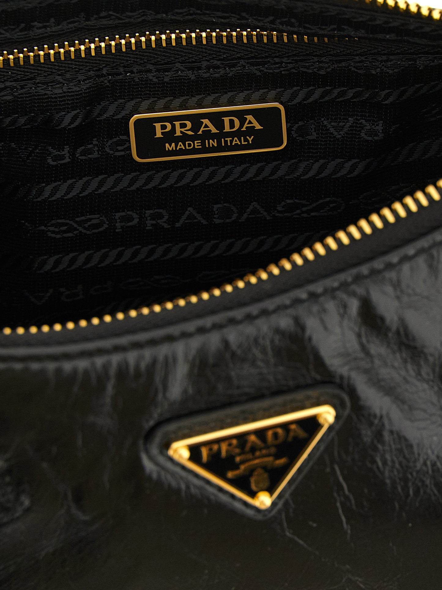 Black Calfskin Shoulder Bag