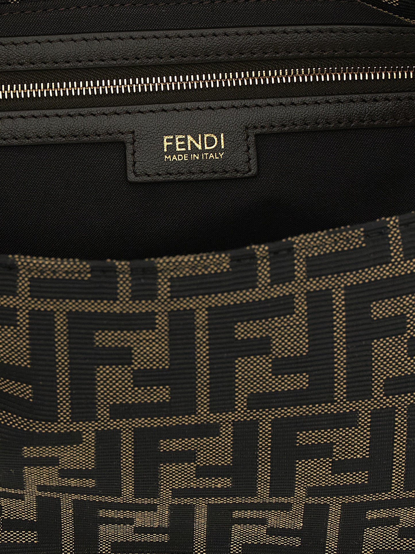 Brown Polyester Shoulder Bag