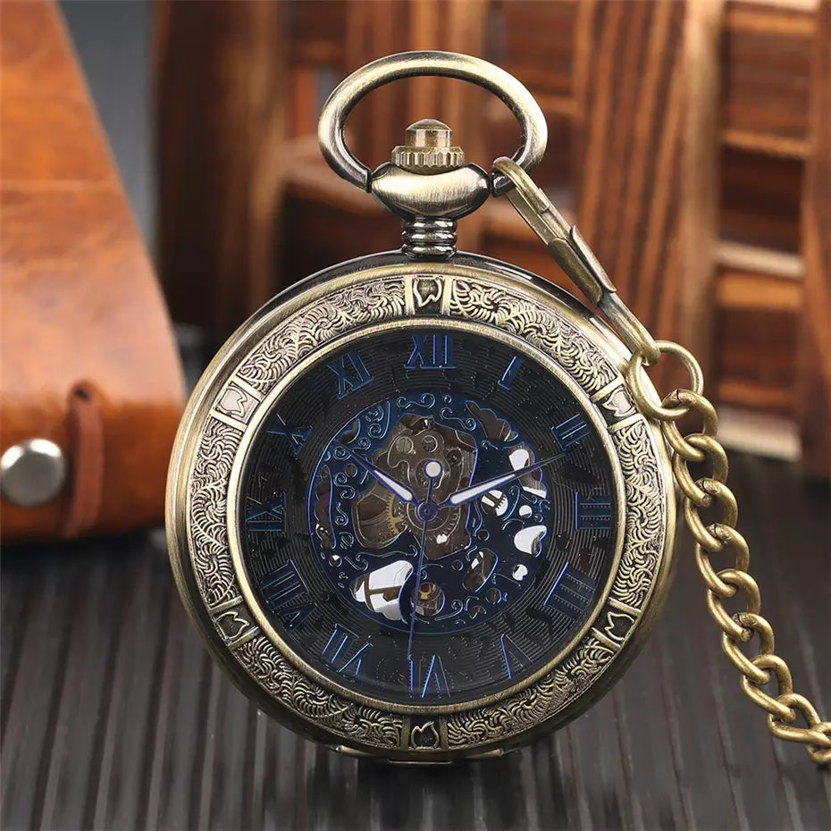 Men's Luxury Transparent Mechanical Pocket Watch
