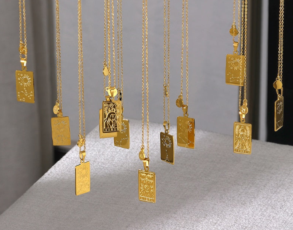 Astrology Constellations Necklace Square Pendant