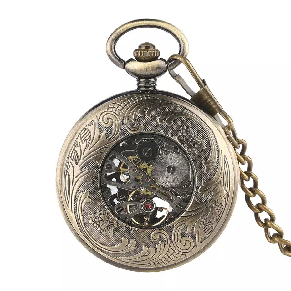 Men's Luxury Transparent Mechanical Pocket Watch