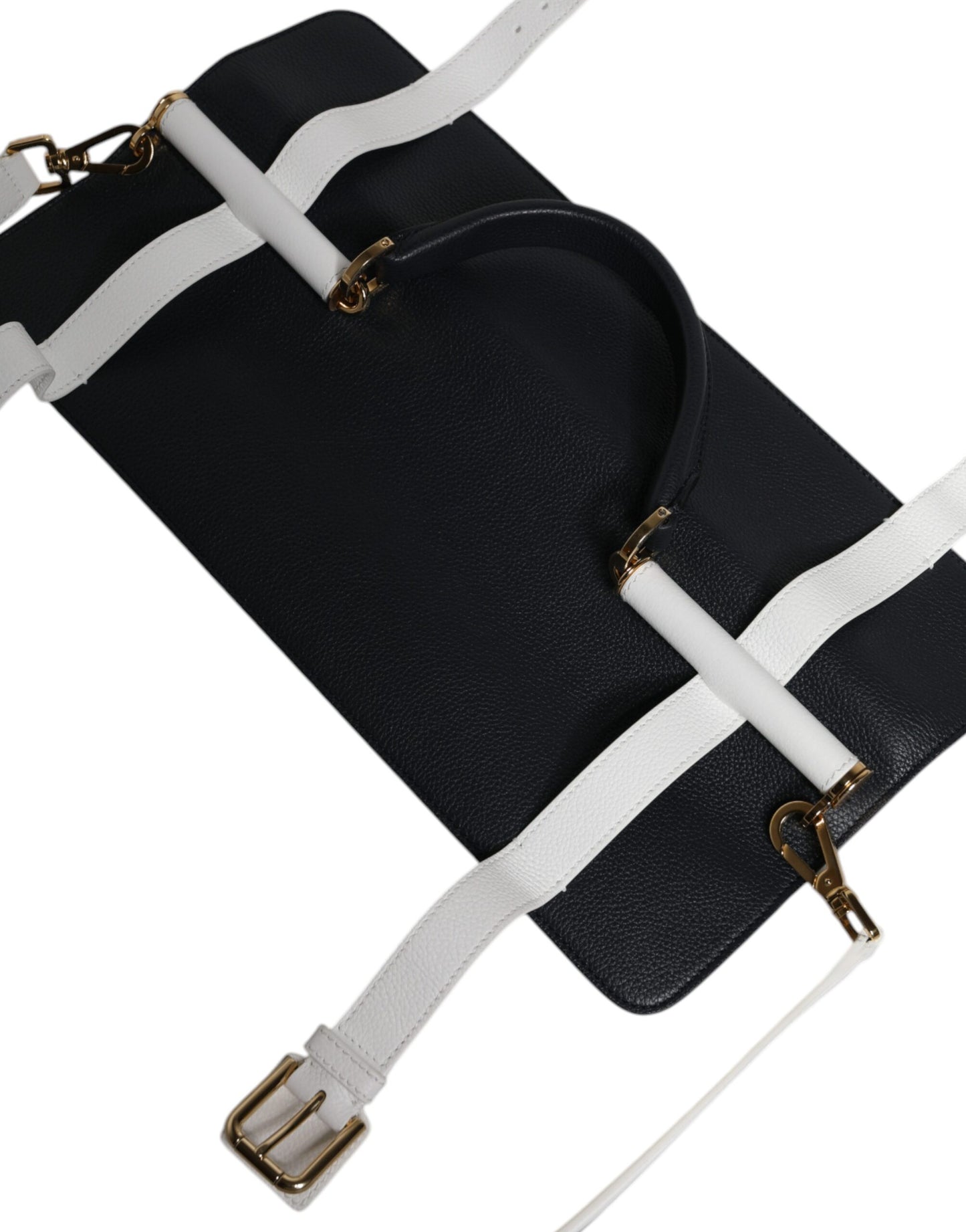Blue White Calfskin Leather Crossbody Shoulder Bag