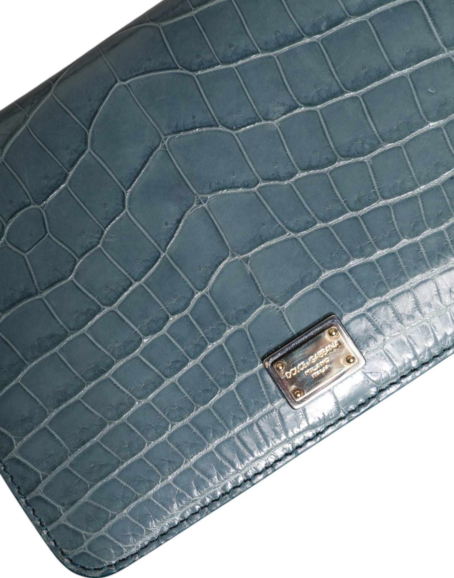 Green Exotic Leather DG Plaque Crossbody Mini Bag