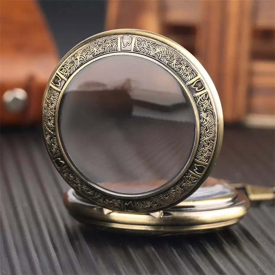 Men's Luxury Transparent Mechanical Pocket Watch