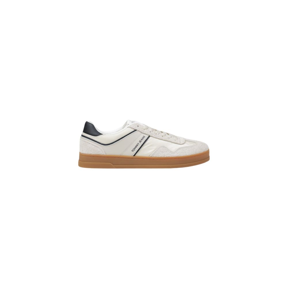 Cream Leather Low Top Sneakers