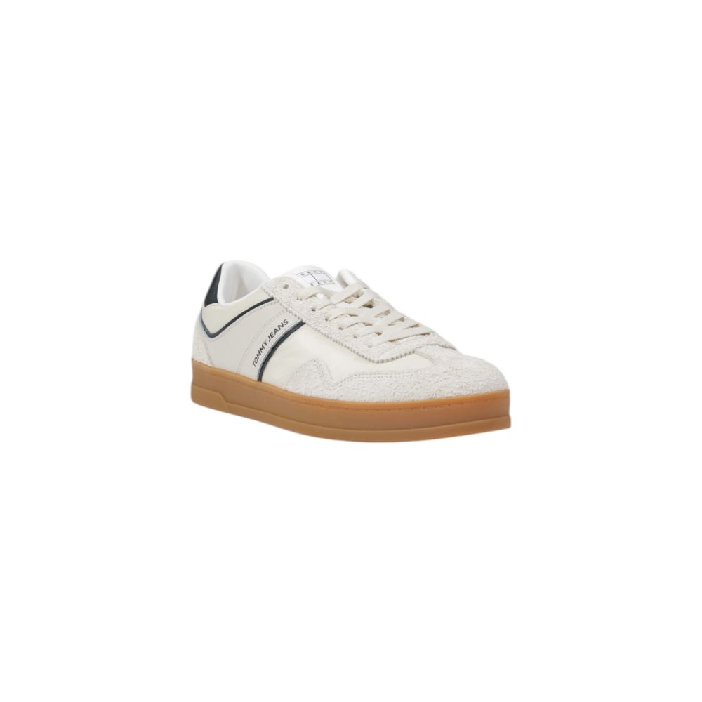 Cream Leather Low Top Sneakers