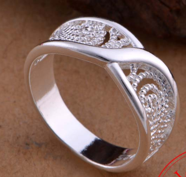 Vintage Hollow Pattern Wedding 925 Silver Ring