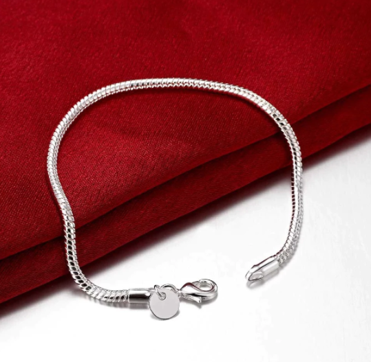 Sterling Silver Chain and Bracelet Set, Necklace 16 in., Bracelet 8 in.