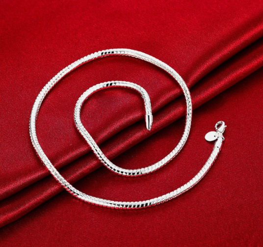 Sterling Silver Chain and Bracelet Set, Necklace 16 in., Bracelet 8 in.