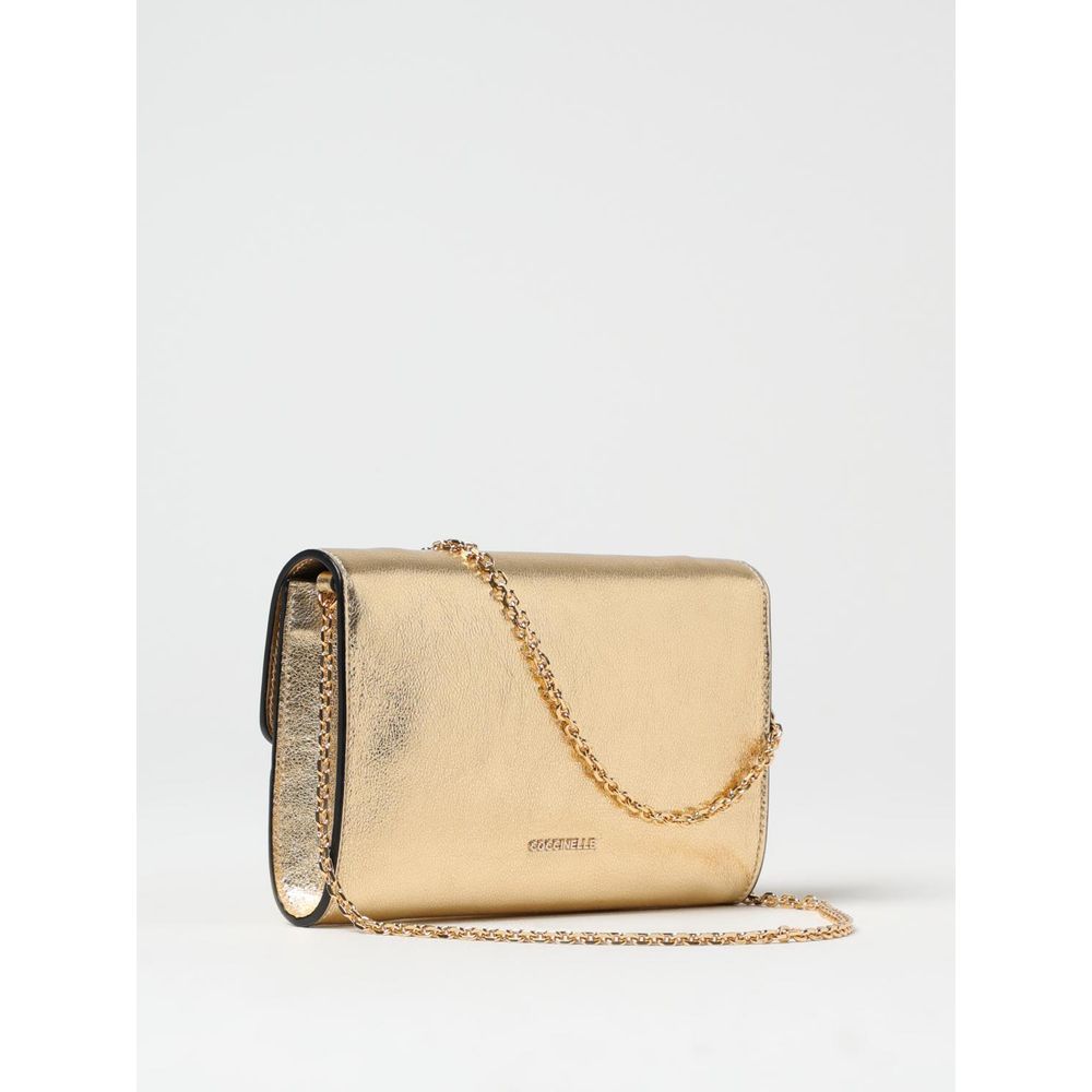 Gold Leather Shoulder Bag