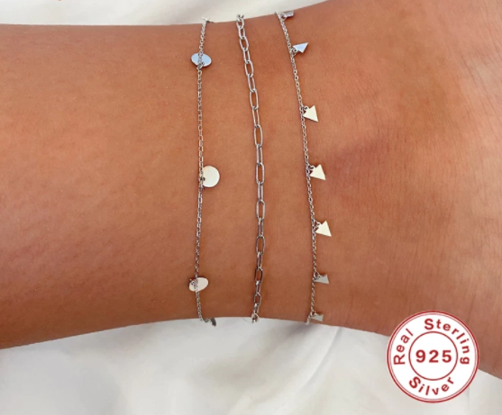 Simple Sterling Silver Chain Anklets