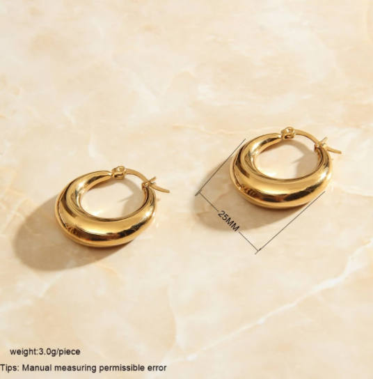 18k Gold Plated Hoop Earrings