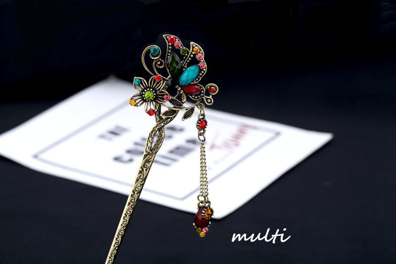 Suytable Vintage Butterfly Hair Barrette Stick Pin