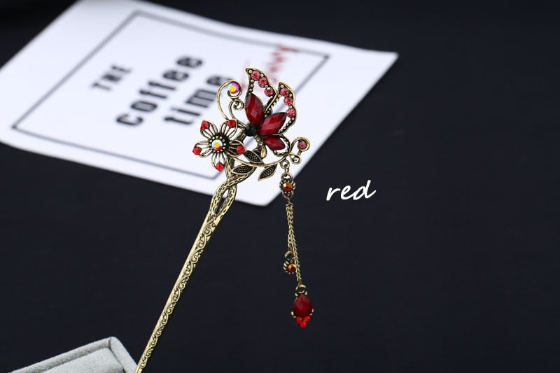 Suytable Vintage Butterfly Hair Barrette Stick Pin