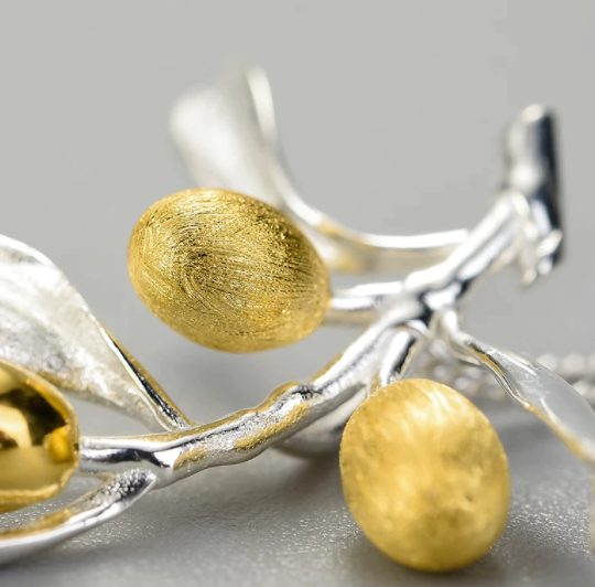 Olive Leaves Branch With Fruits Jewelry Set
