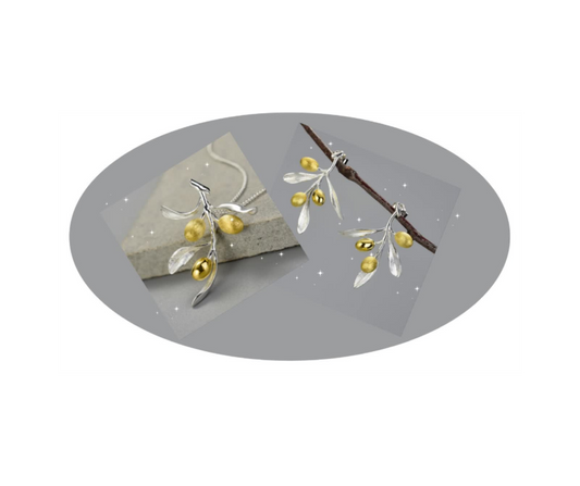 Olive Leaves Branch With Fruits Jewelry Set