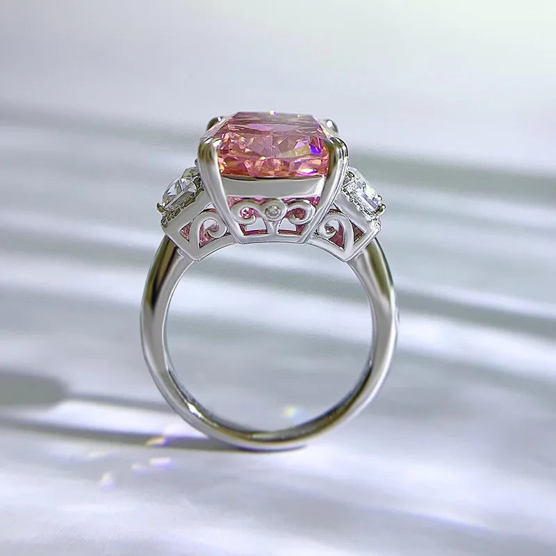 Padparadscha Pink 5.16-Carat  Lab Grown Diamond Ring