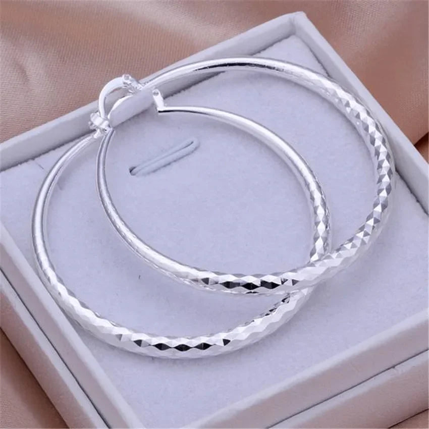 Suytable Sterling Silver Large Hoop Earrings