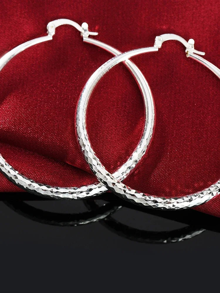 Suytable Sterling Silver Large Hoop Earrings