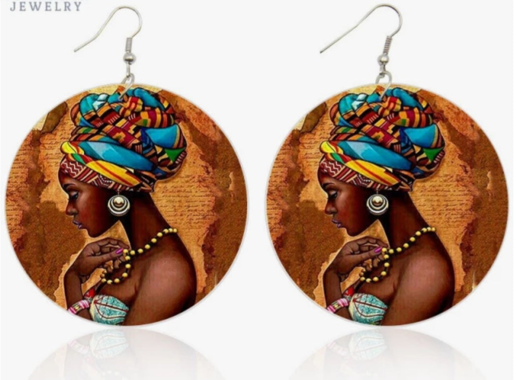 Black Sayings Design Earrings