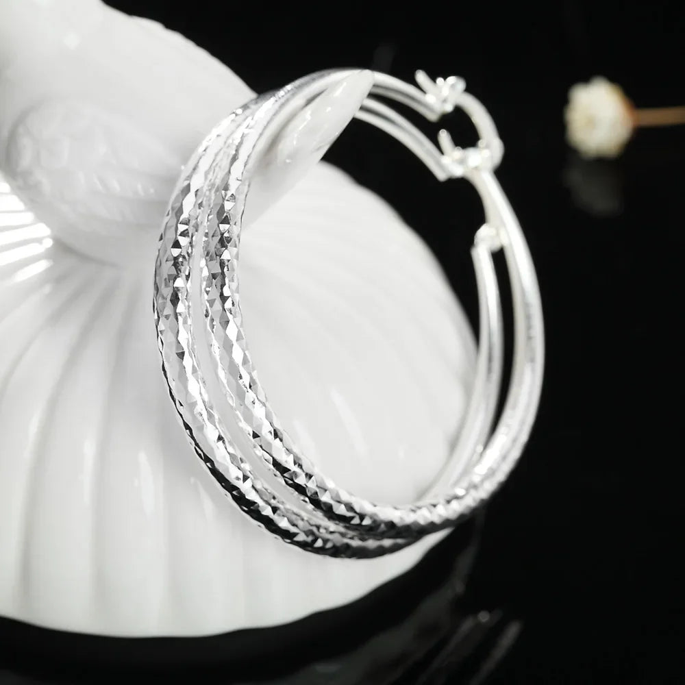 Suytable Sterling Silver Large Hoop Earrings