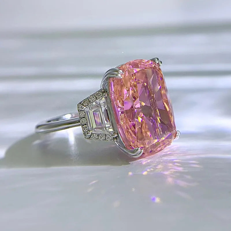 Padparadscha Pink 5.16-Carat  Lab Grown Diamond Ring