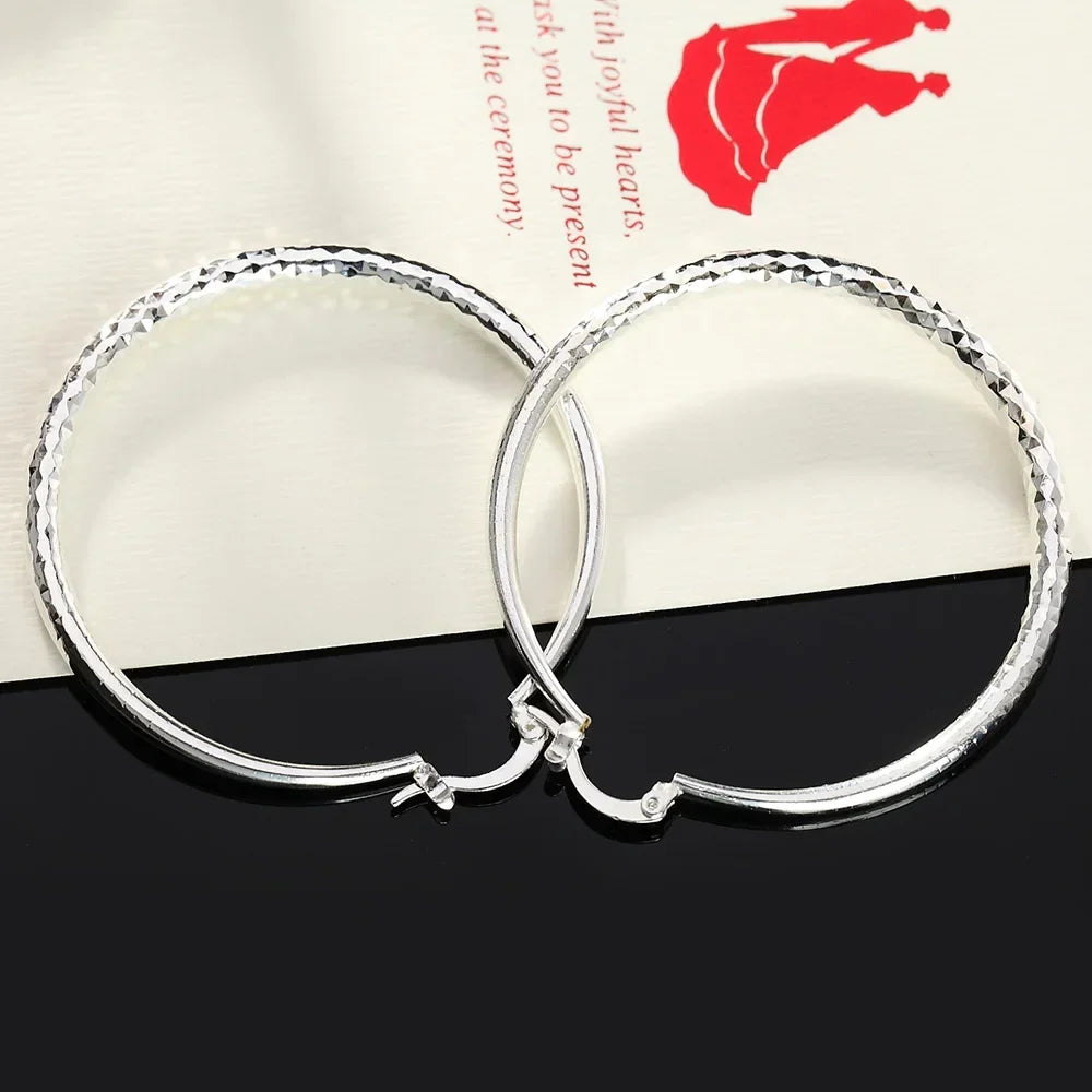 Suytable Sterling Silver Large Hoop Earrings