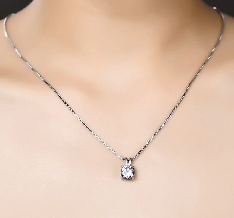 Stunning Solitaire Diamond Pendant Necklace