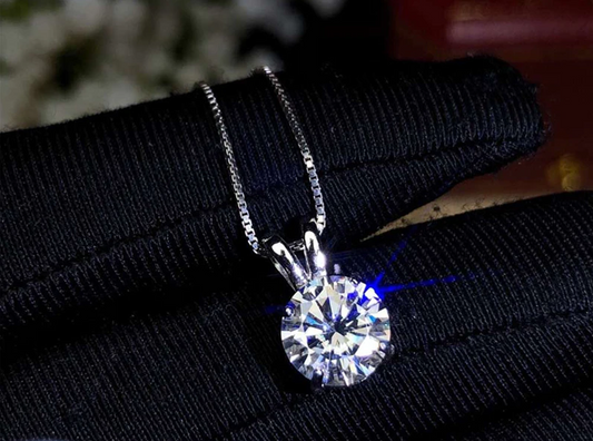 Stunning Solitaire Diamond Pendant Necklace