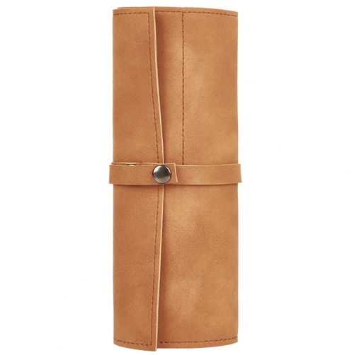 Leather Snap Button Roll-Up Watch Strap Storage Pouch