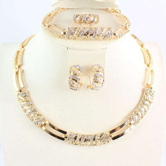 CZ Crystal Mixed Jewelry Set, Includes Necklace, Earrings, Bracelet
