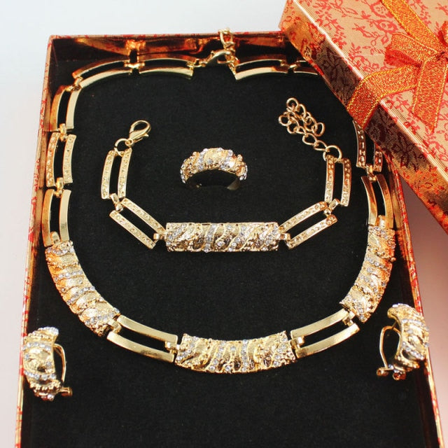 CZ Crystal Mixed Jewelry Set, Includes Necklace, Earrings, Bracelet