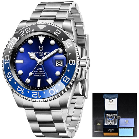 LIGE Men's Automatic Mechanical Water Resistant Luxury Wristwatch
