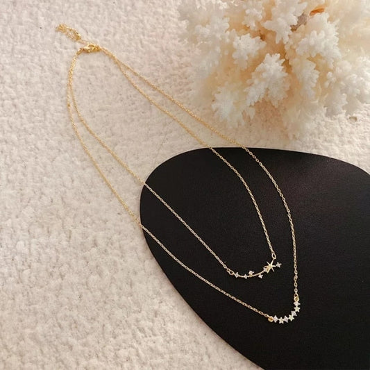 Gold Double Chain Choker Necklaces