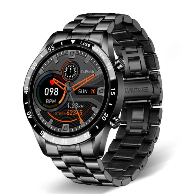 Bluetooth Smart Watch for Android, 1 Count, Black Case with Black Band