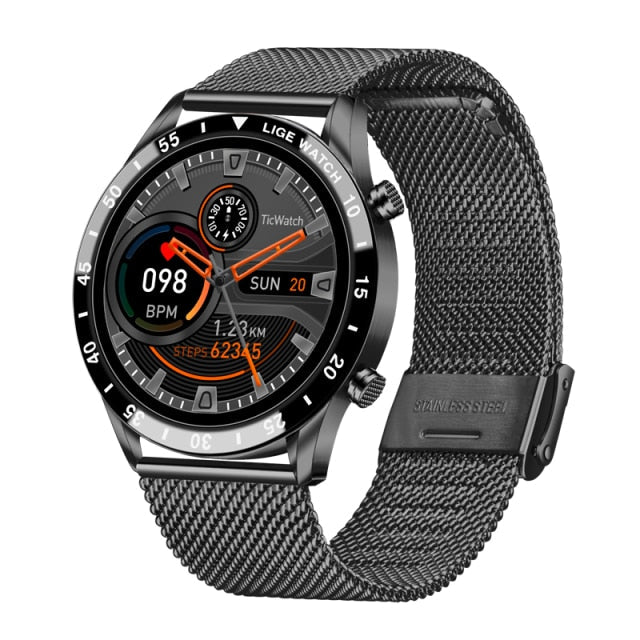Bluetooth Smart Watch for Android, 1 Count, Black Case with Black Band