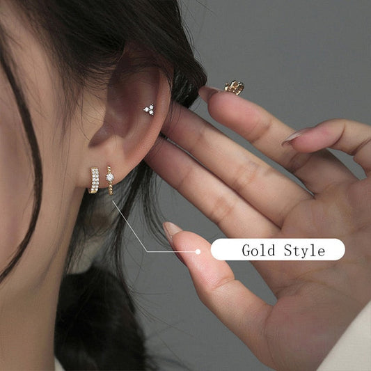 Solid 925 Sterling Silver Stud Earrings