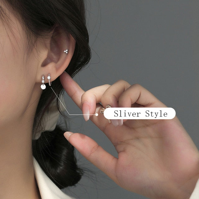 Solid 925 Sterling Silver Stud Earrings
