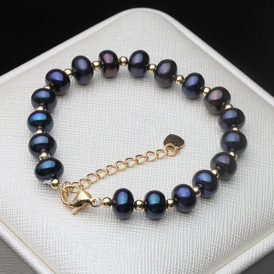 Black Natural Freshwater Pearl Bracelet
