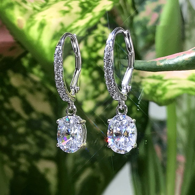 Pear CZ Drop Earrings
