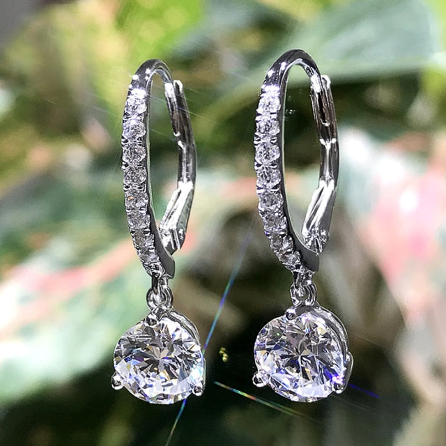 Pear CZ Drop Earrings