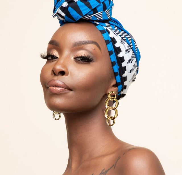 Trendy Gold Large Hoop Drop Earrings