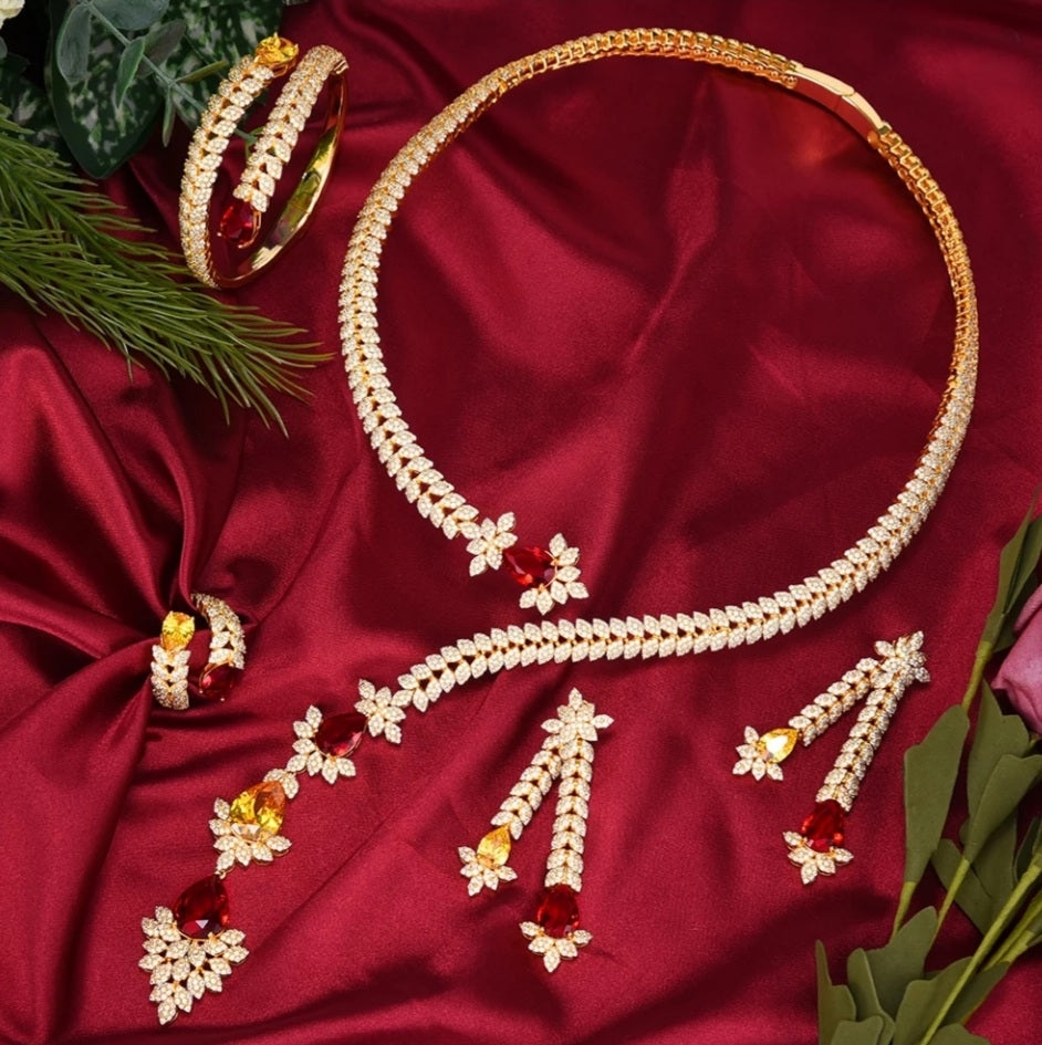 Suytable Luxury 4pc Lab Grown Jewelry Set