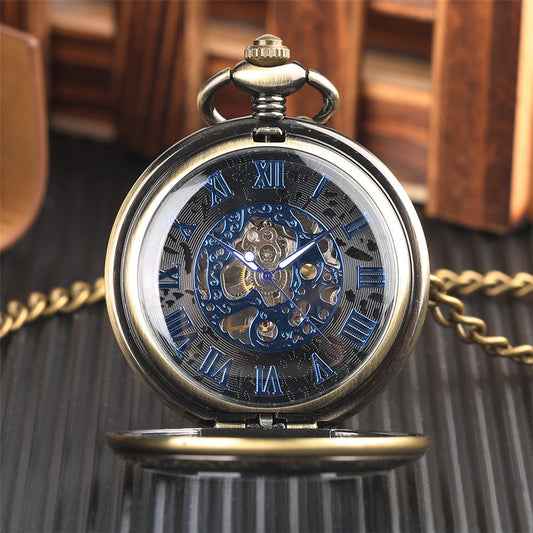Men's Luxury Transparent Mechanical Pocket Watch