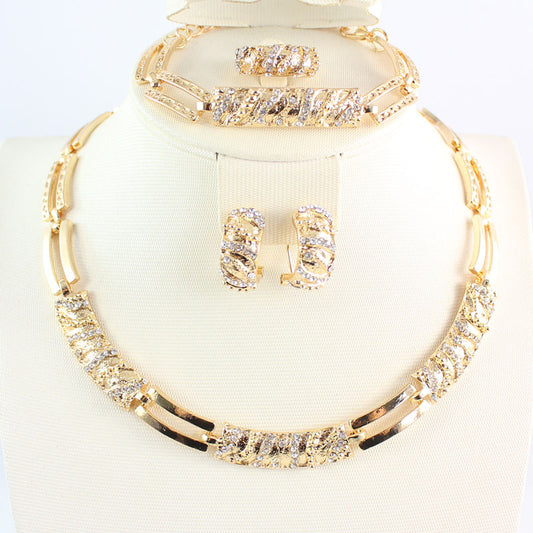 CZ Crystal Mixed Jewelry Set, Includes Necklace, Earrings, Bracelet