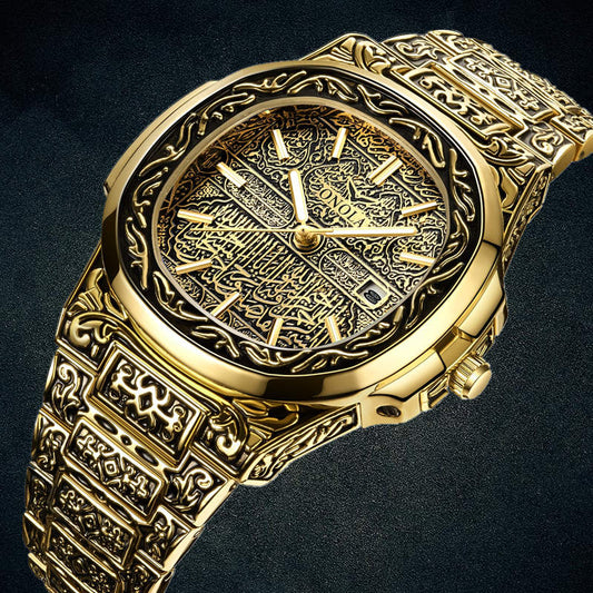 Golden Retro Men's Dress Watch